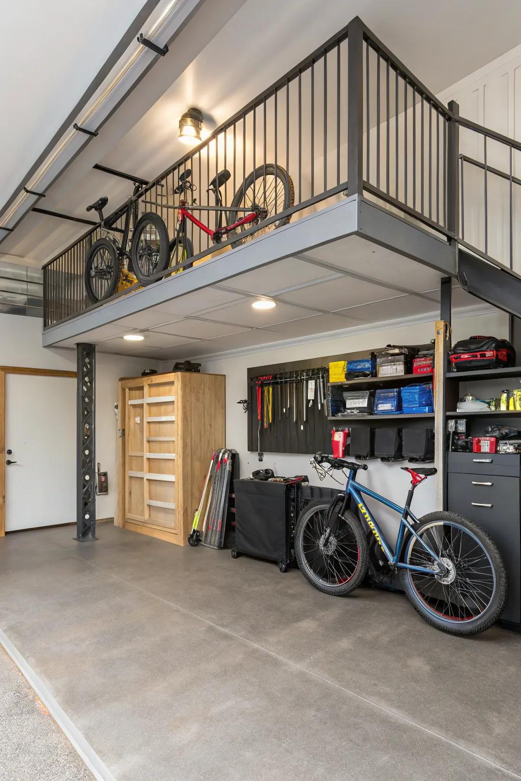 Effective use of upper space using a well-organized loft.