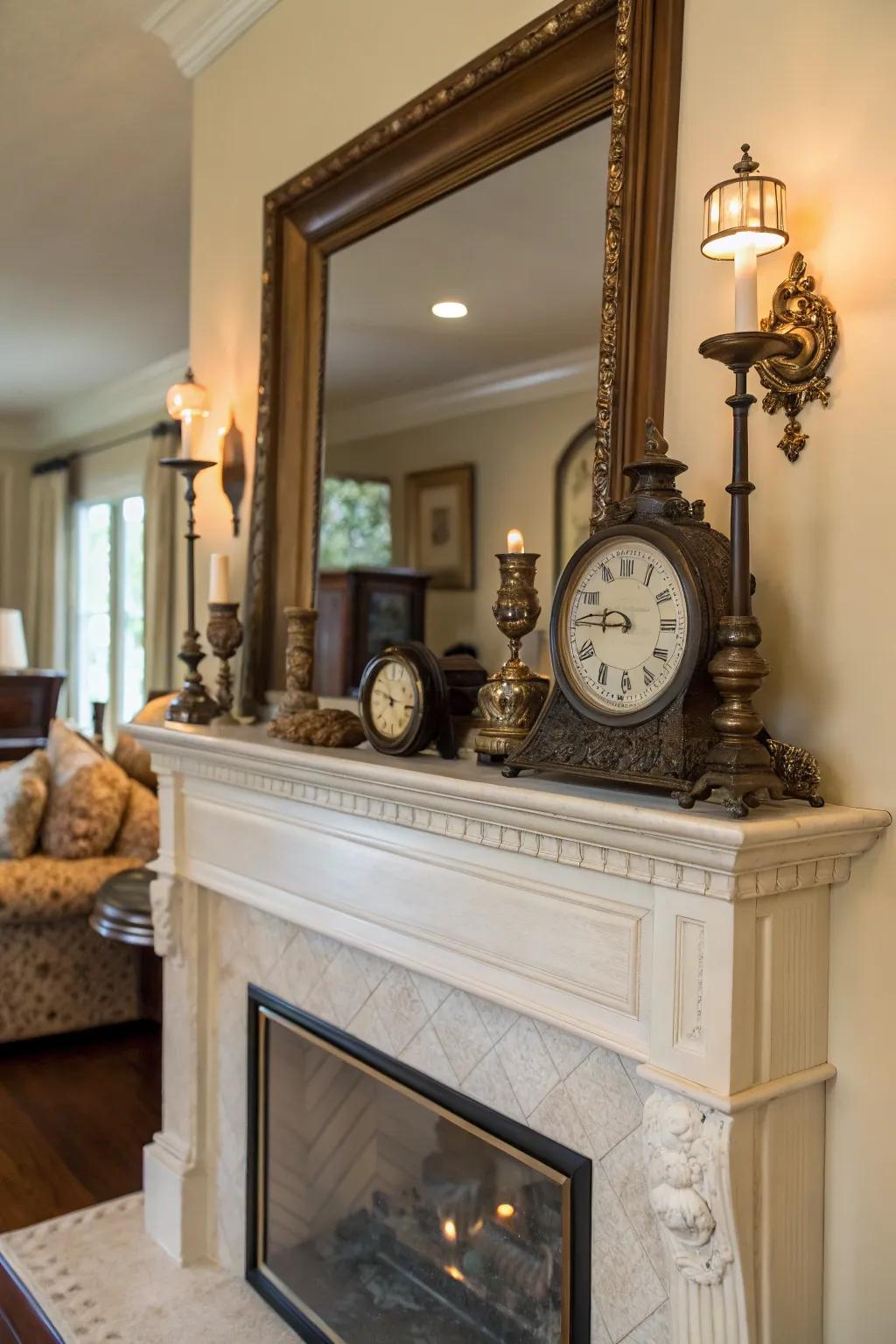 Antique allure with vintage decor.