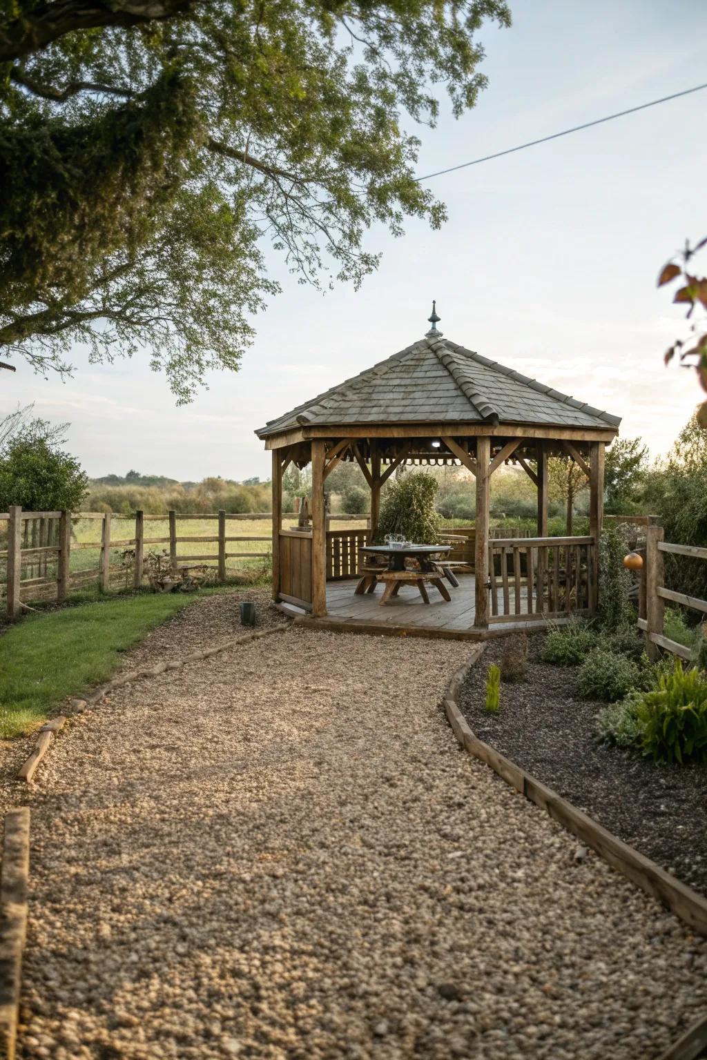 Fabricate a countryside atmosphere with structured shingle flooring.