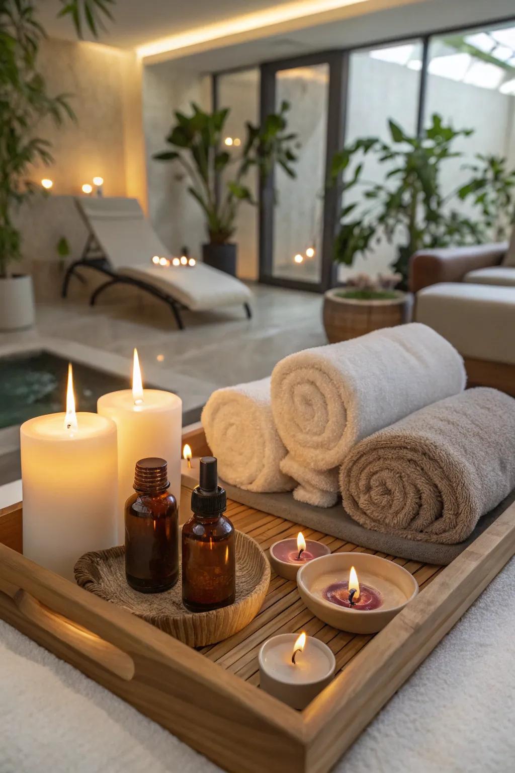 A serene spa indulgence present to unwind and repose.