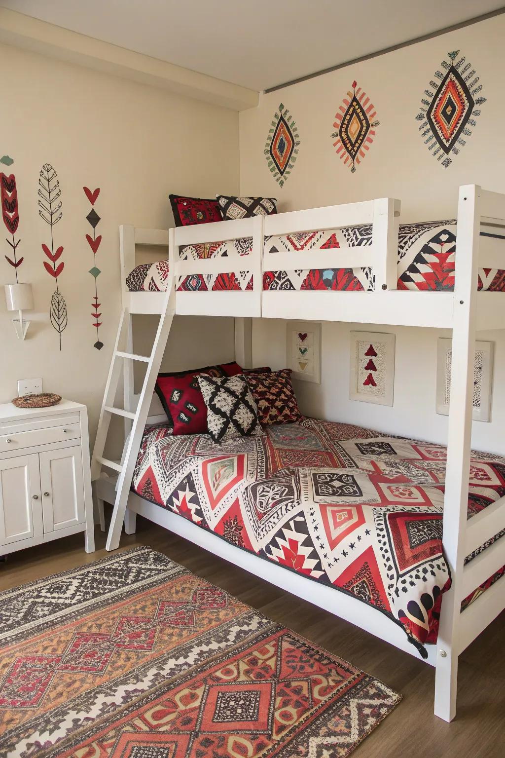 Strong patterns contribute a chic and lively element.