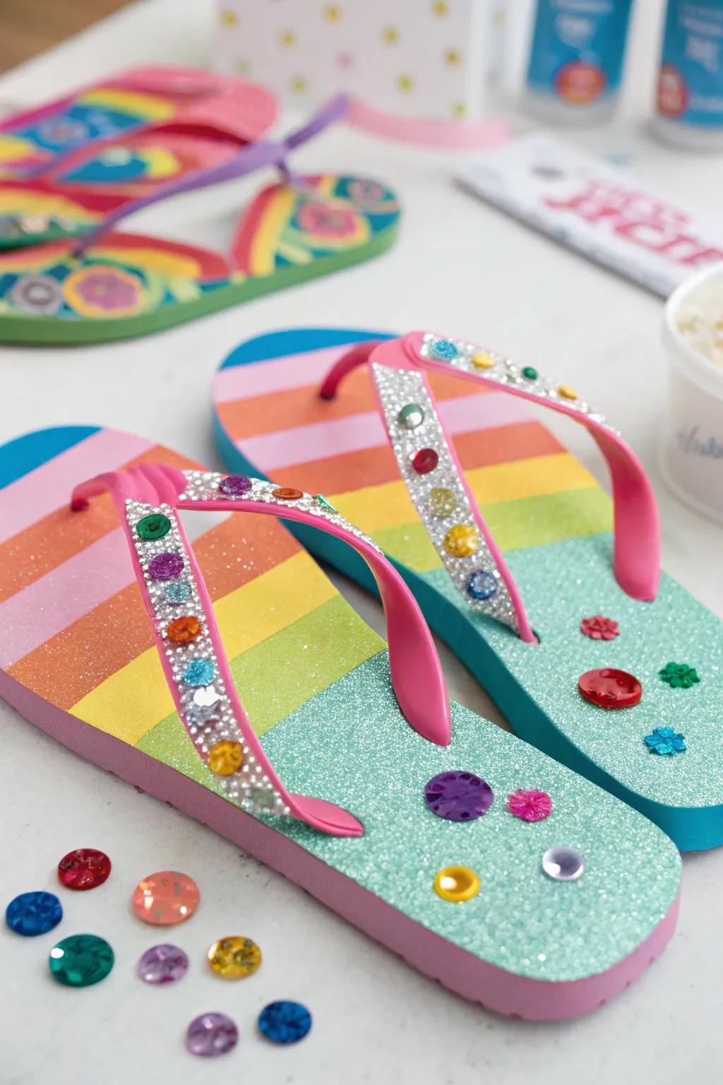 Individualized flip-flops are both fashionable and delightful to craft.