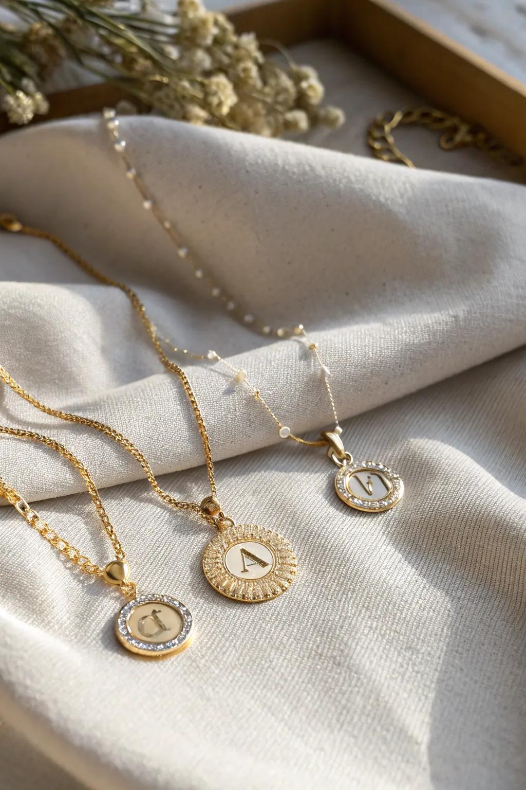 An elegant initial pendant for a personal detail.