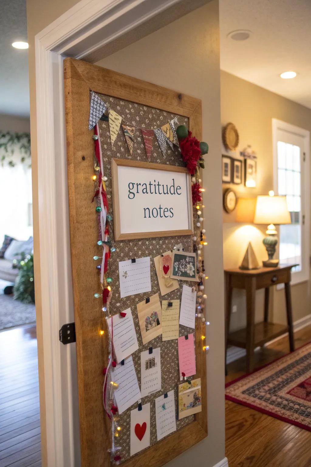 A pin board aesthetic gratitude display.