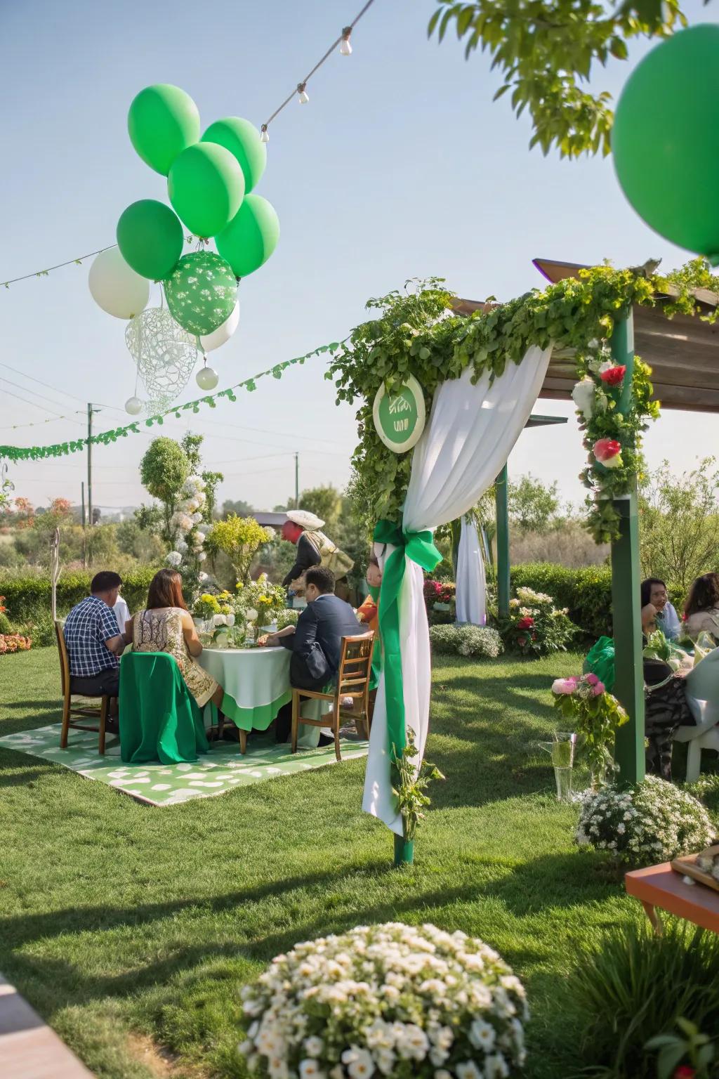 A spirited garden celebration with verdant themes.