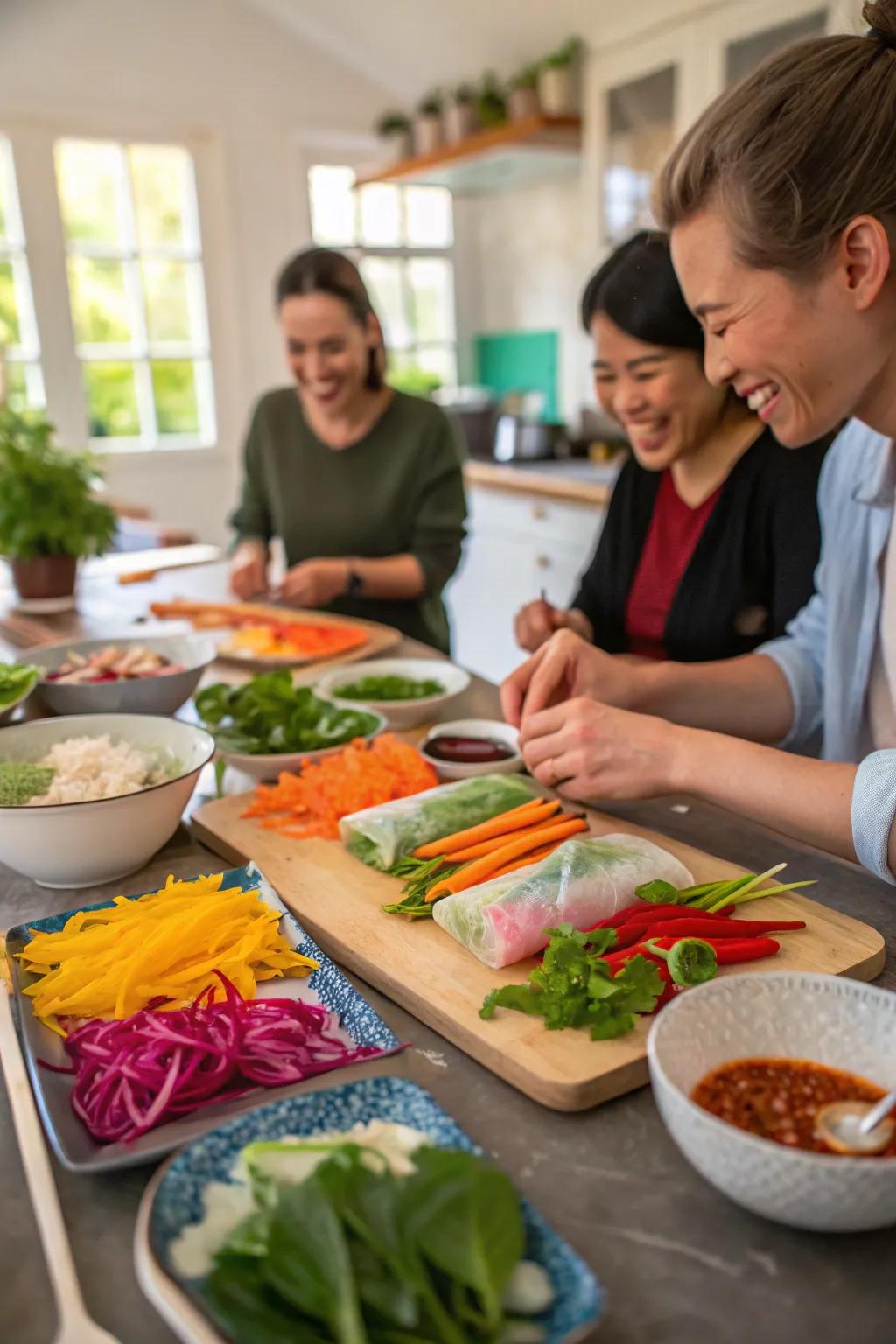 New and enjoyable: rotate your own spring rolls.