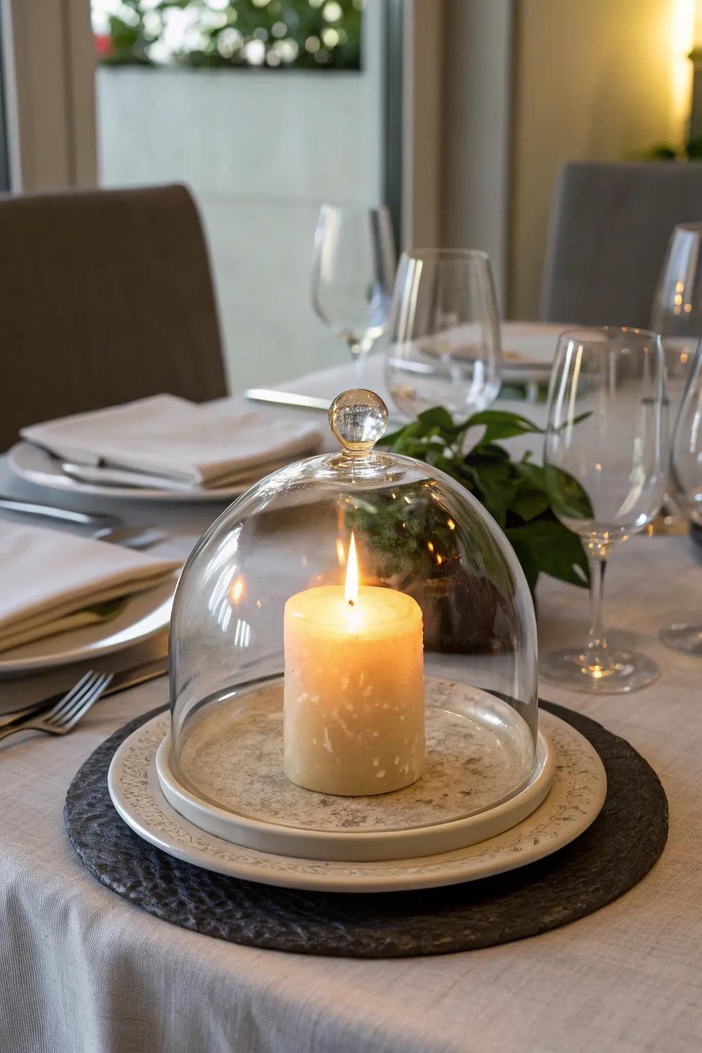 A dome with a light provides a comforting Halloween ambiance.