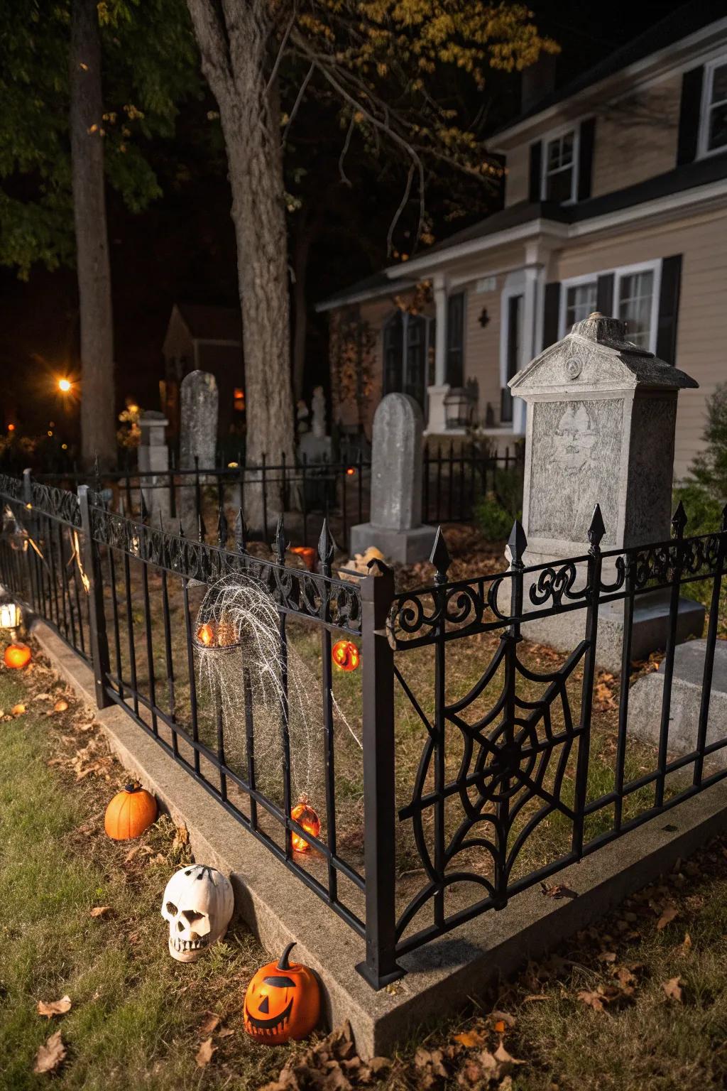 Delineate an explicitly defined area using imitation fencing surrounding your graveyard.