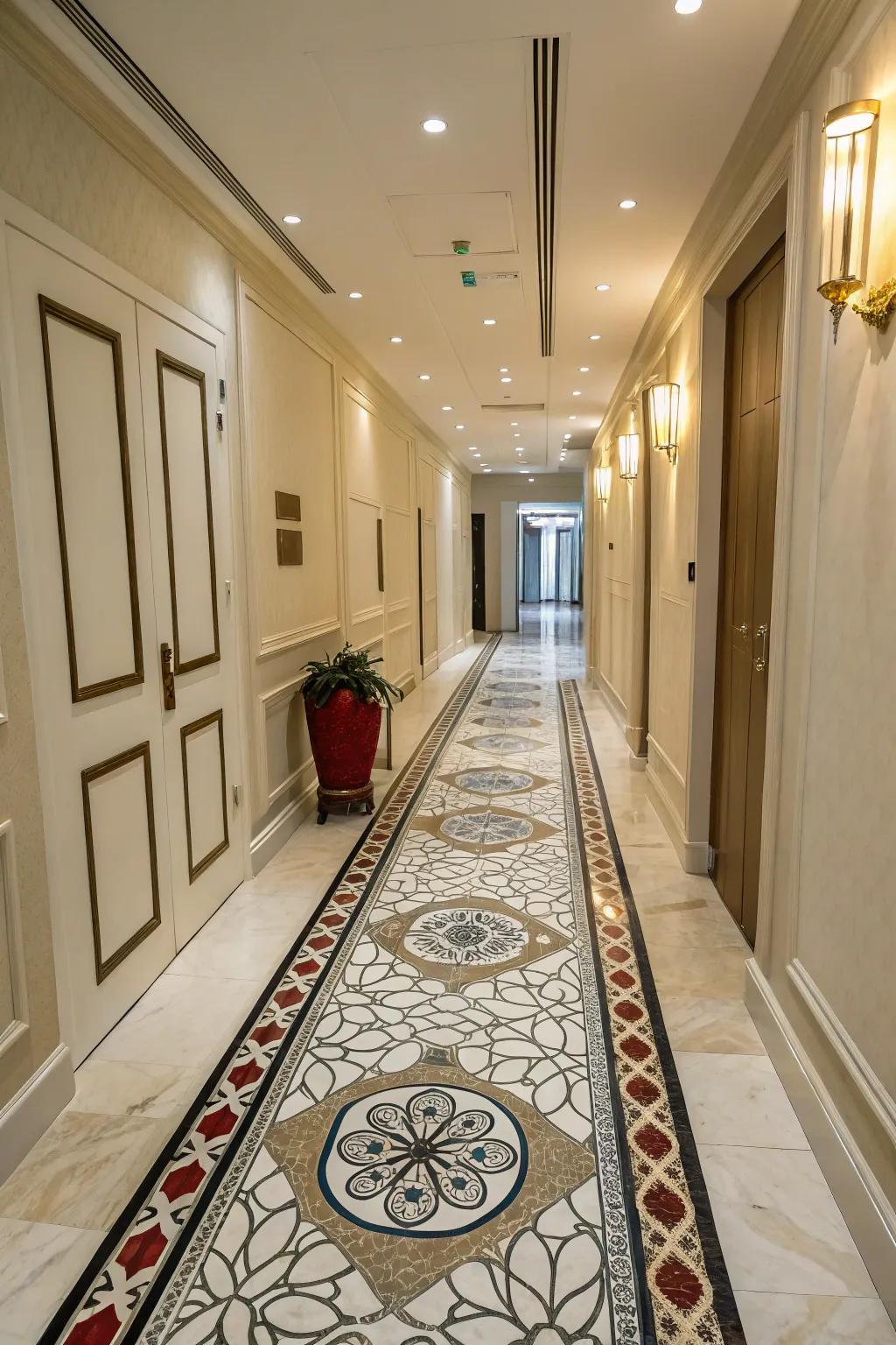 Distinct ground surface designs append character to your hallway.