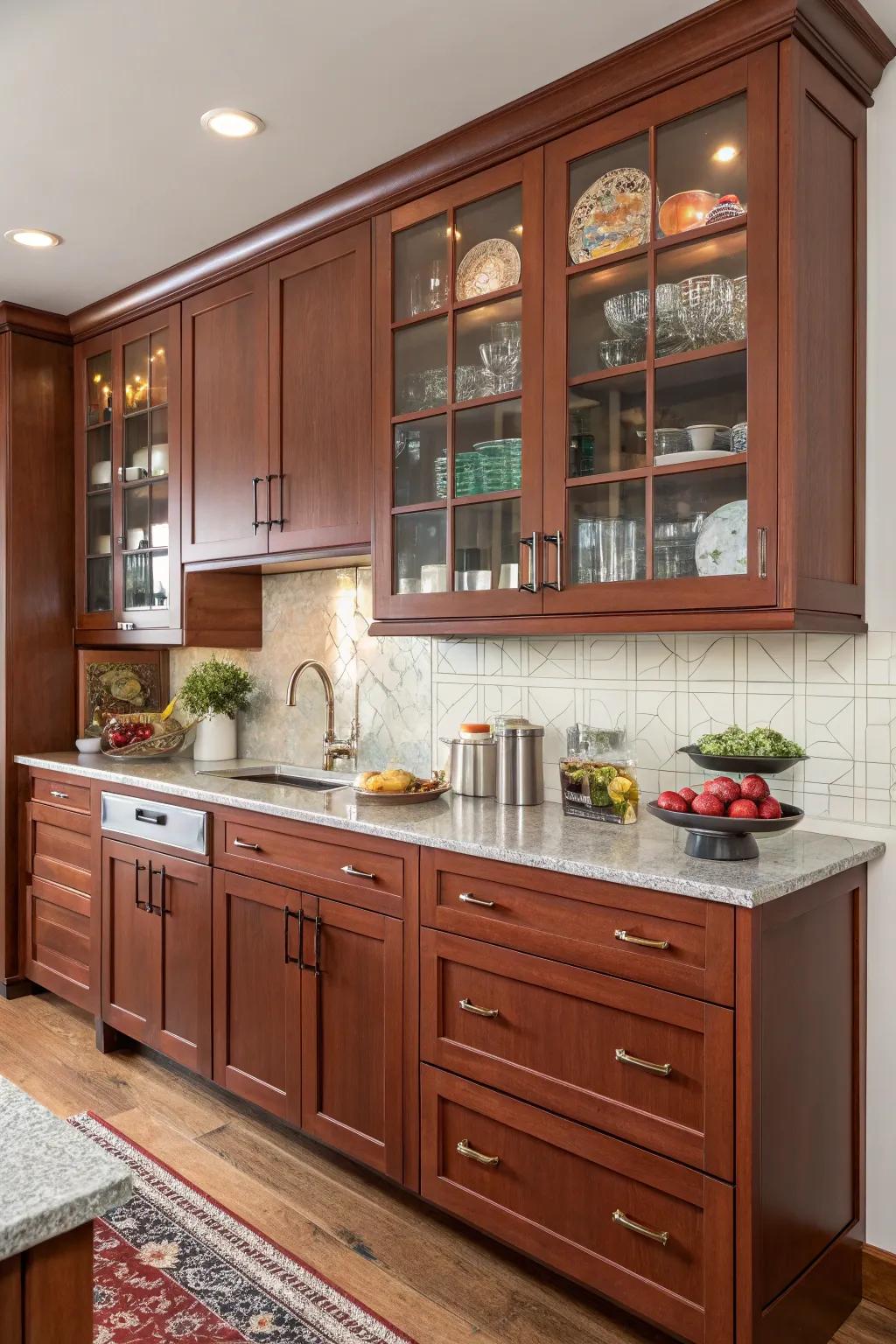 Glass and metal combination hardware for a distinctive stroke.