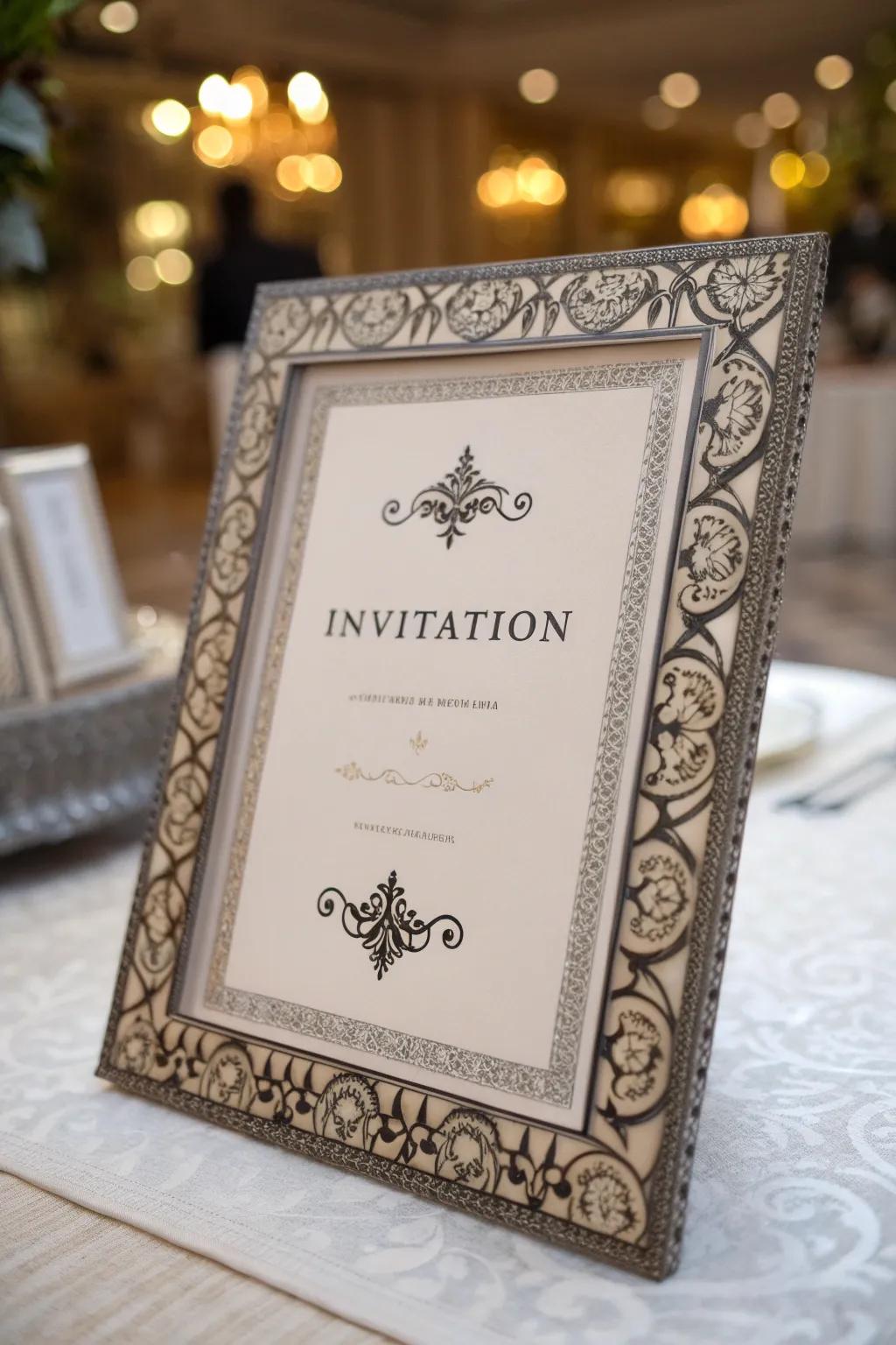 Sophisticated edges frame your invitation beautifully.