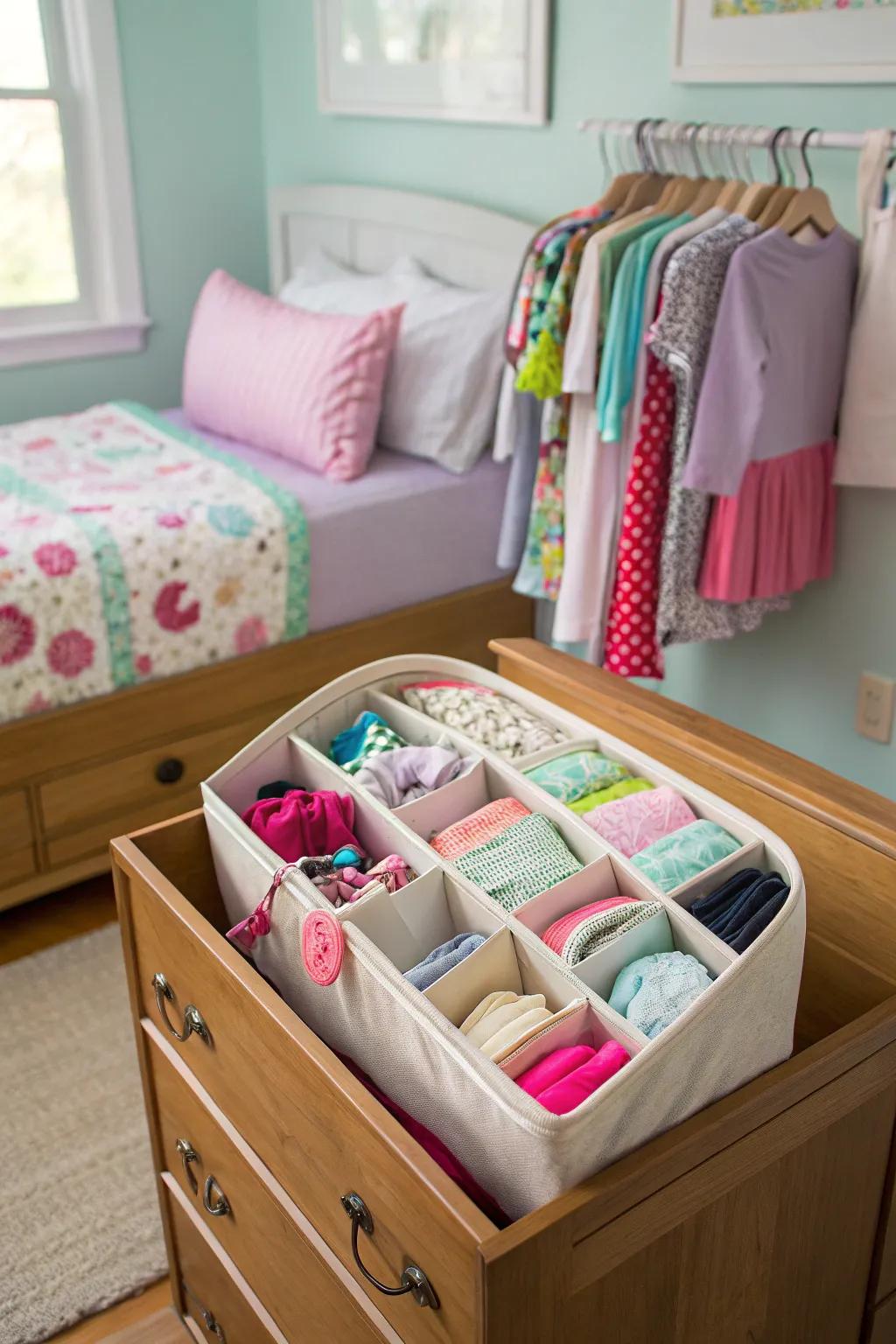 Shoe caddy: a handy outfit organizer.