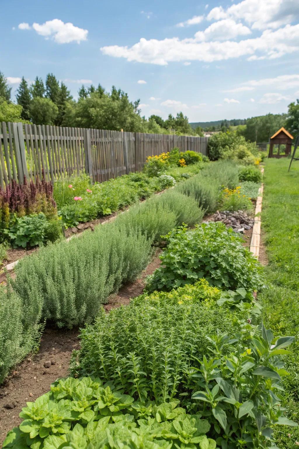 Herbs contribute both scent and utility to your vegetable space.