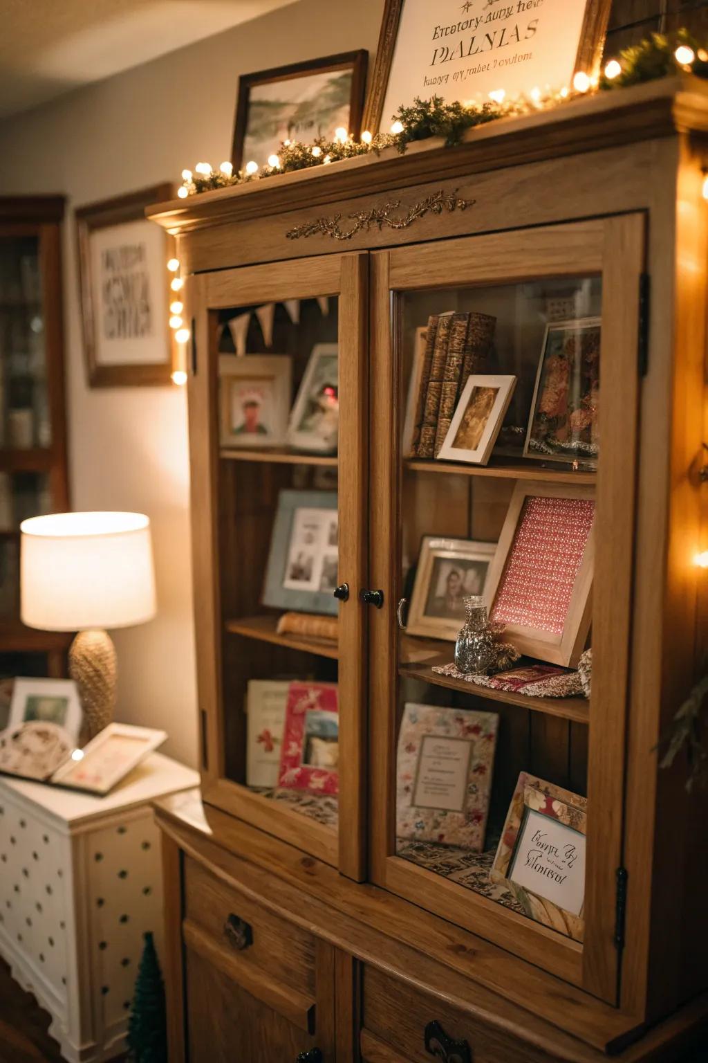Personal items render this hutch exceptionally unique.