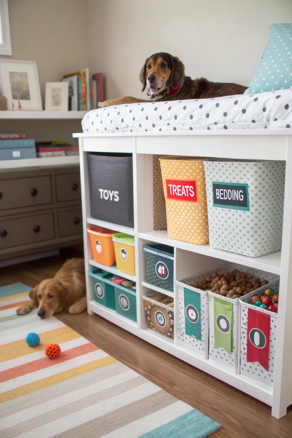 Creative DIY storage for tidy and stylish storage.