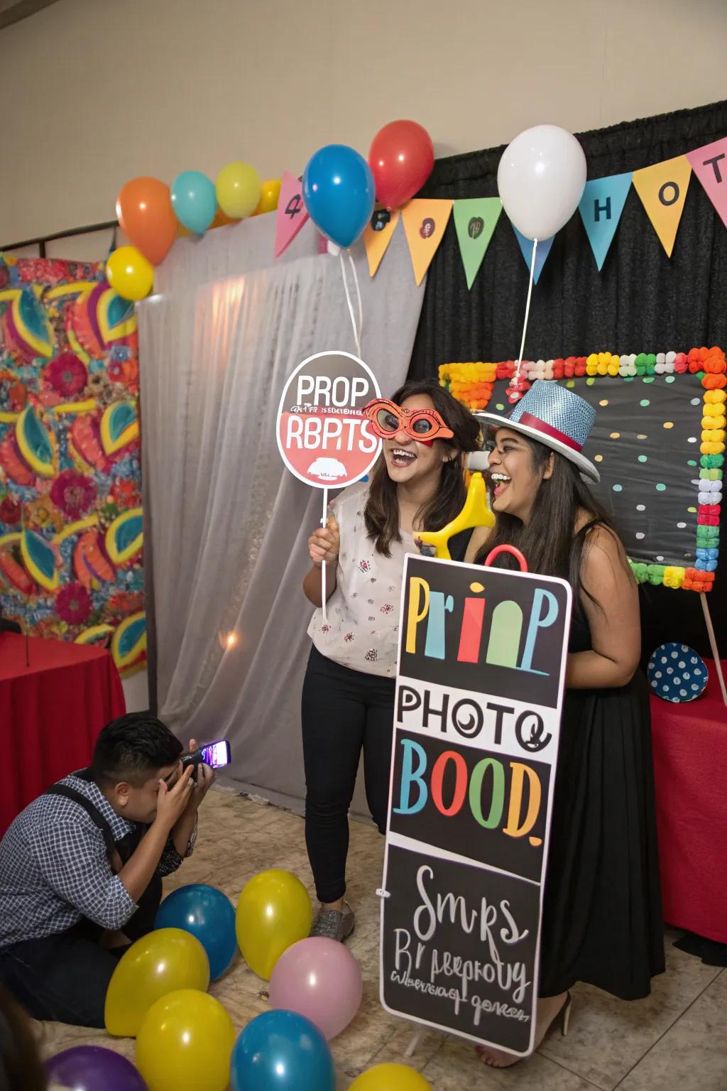 An entertaining internal event featuring a self-operated image booth and themed backdrop.