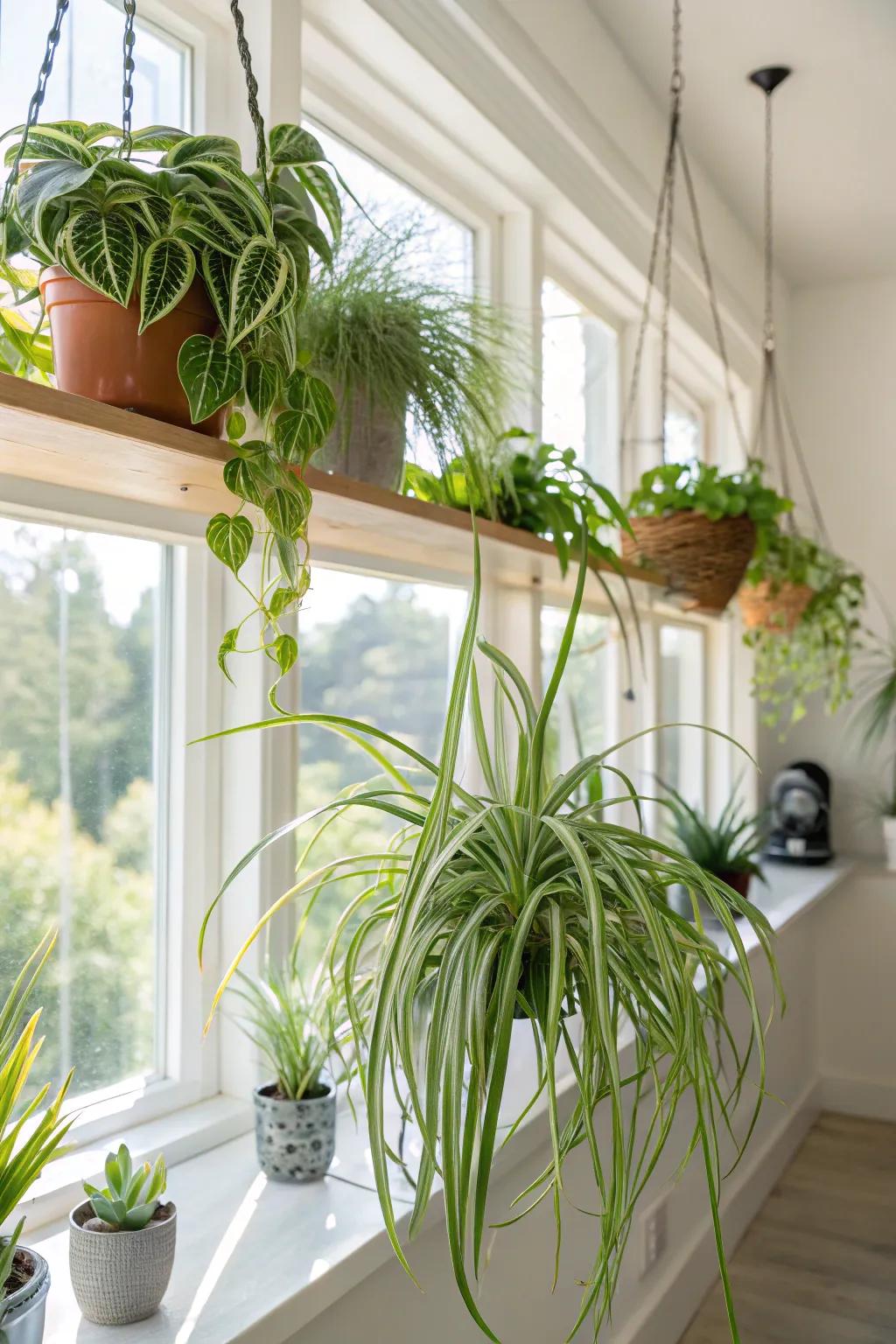 Improve atmospheric quality with low-maintenance strand plants.