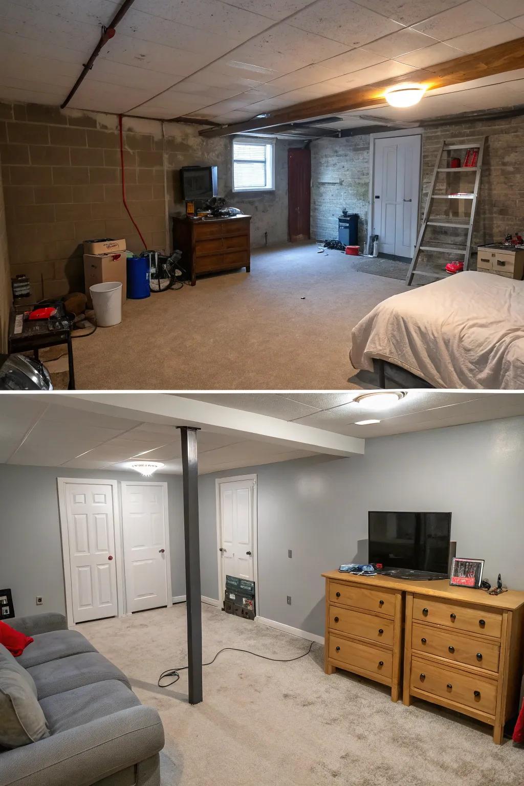 Witness the dramatic impact of a basement transformation.
