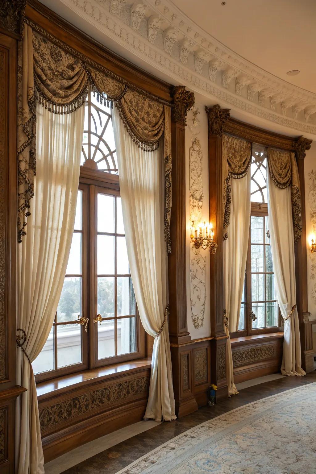 Ornate curtain rods possess the capacity to incorporate an additional stratum of panache.