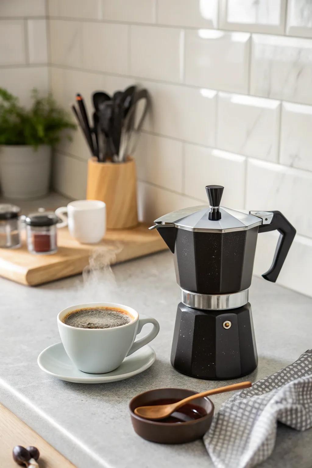 An elegant coffee brewer: a morning essential.