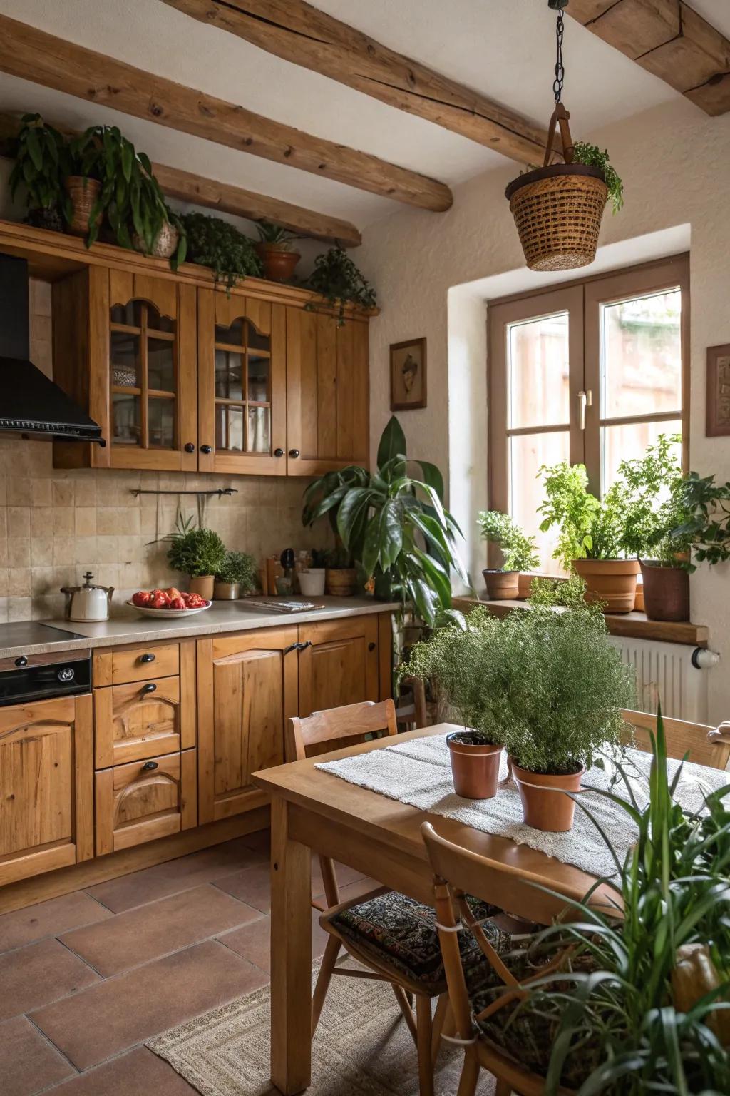 Natural components enrich your kitchen, giving it vitality and warmth.