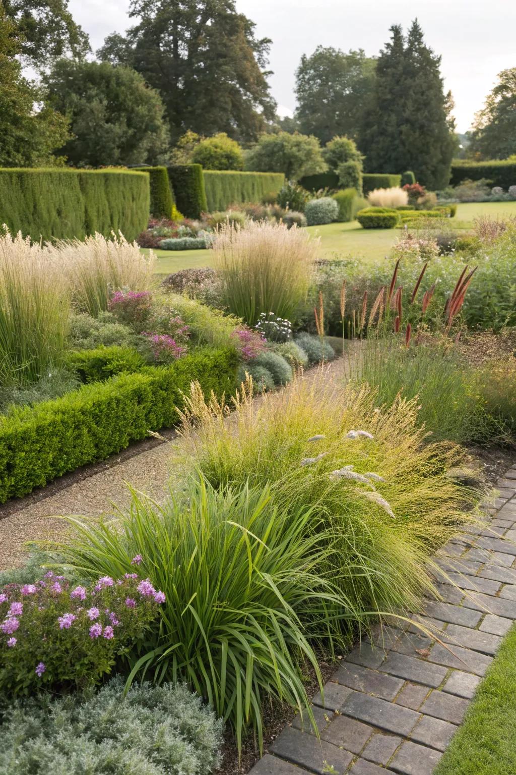 A lawn boasting grass variants exceptionally adjusted to the local atmosphere.