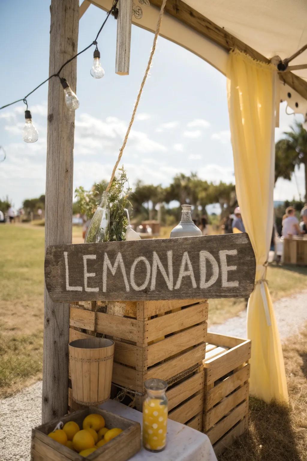 Eco-conscious signage adds unique texture and sustainability.