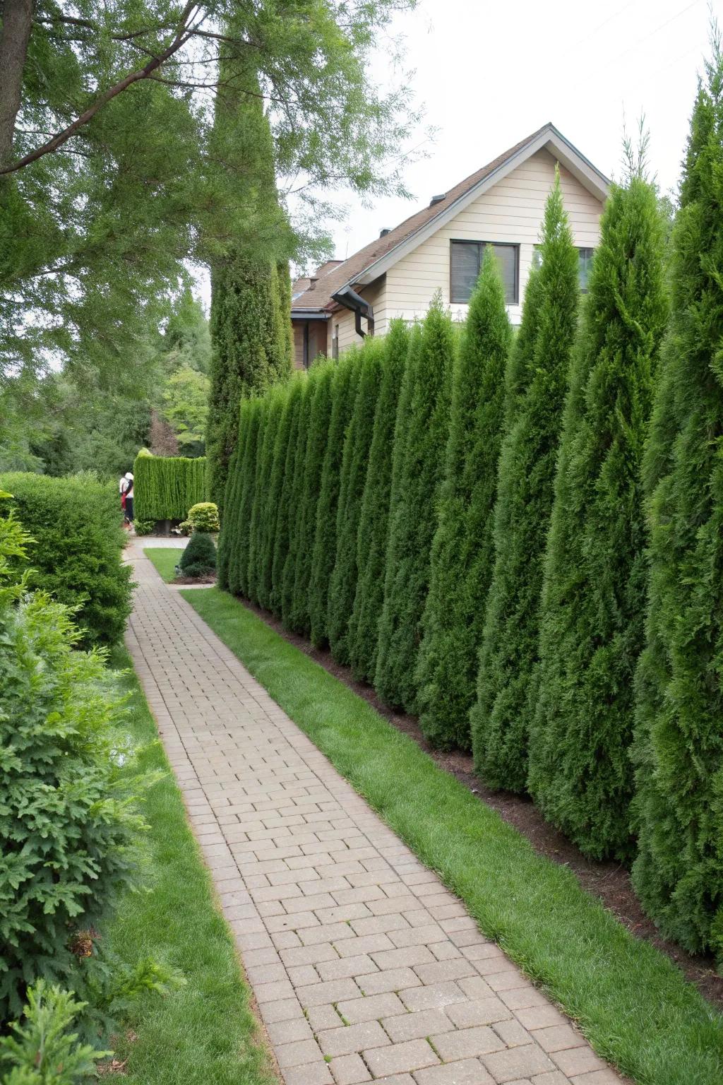 Formulate a natural border with a Leyland cypress organic barrier.