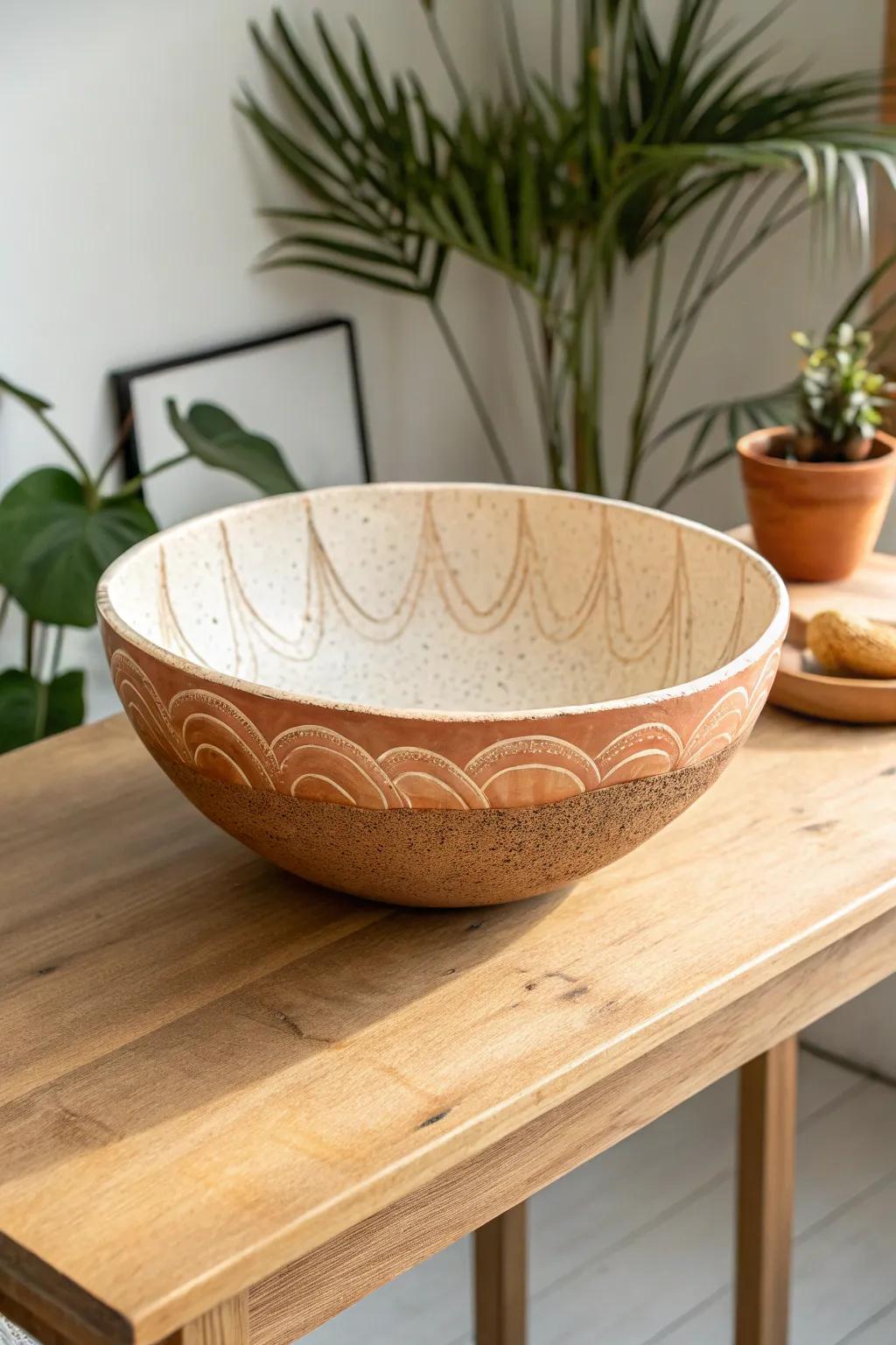 Handcrafted Elegance: Discover the art of creating ornamental clay bowls.