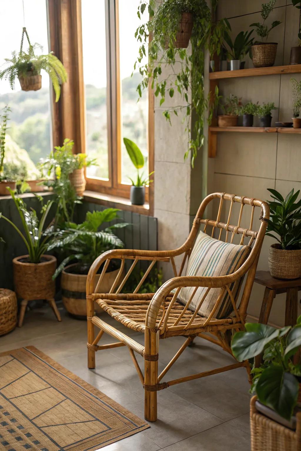 Embrace environmentalism through an eco conscious bamboo seat.