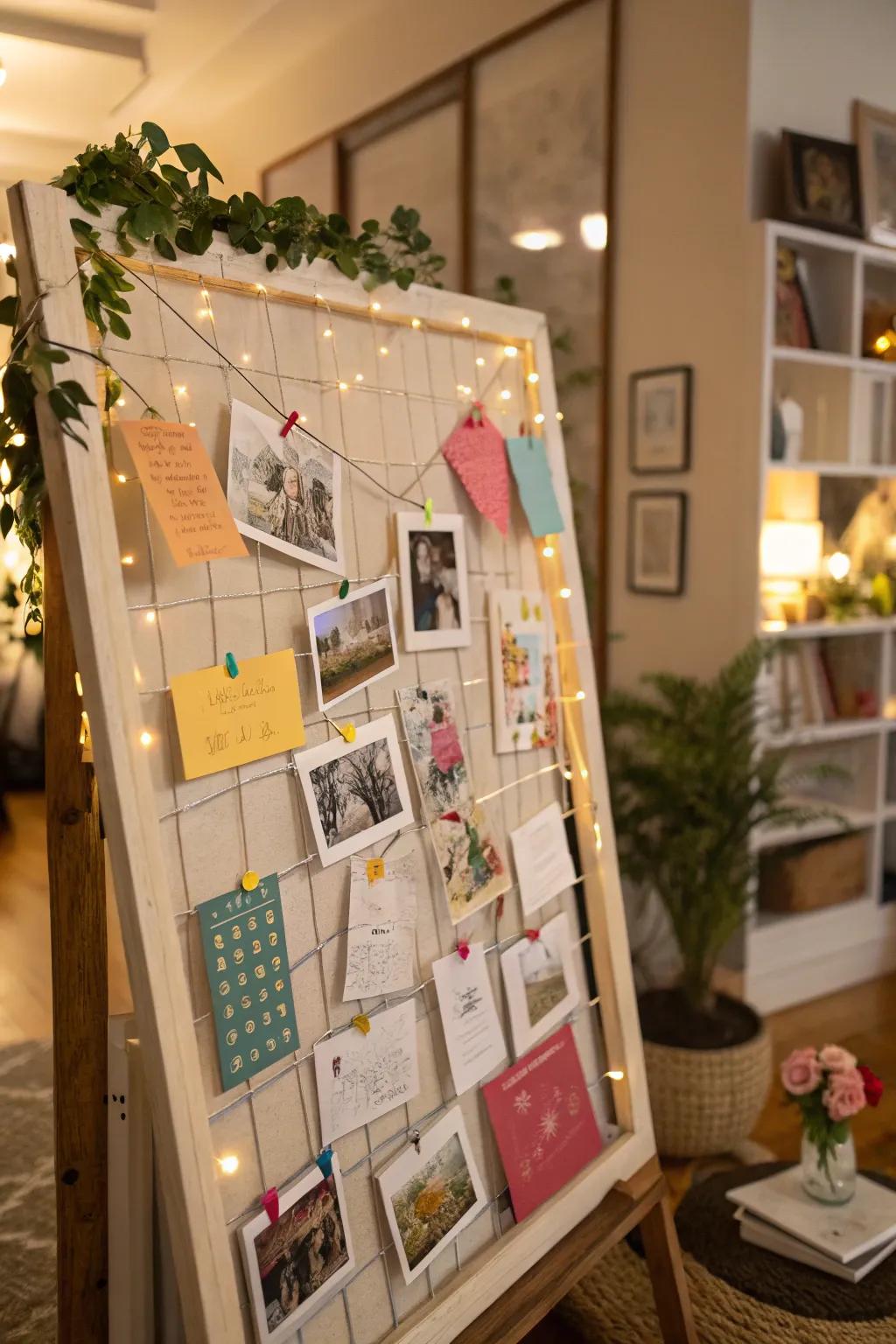 A memory board extending an invitation to guests to contribute to a living memorial.