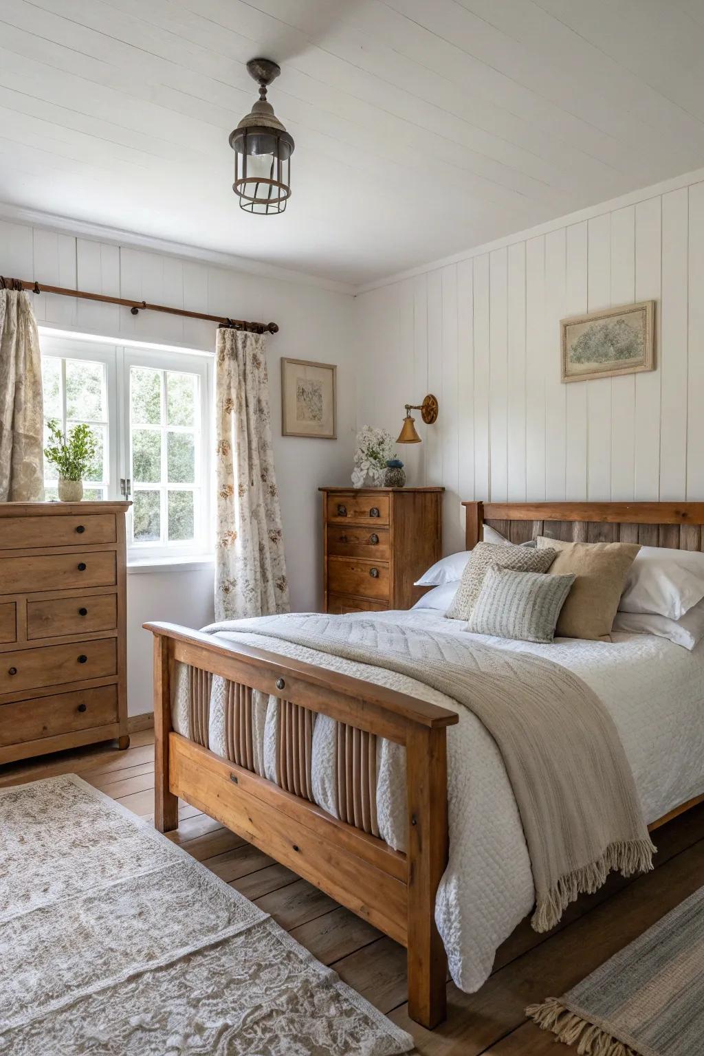 Alabaster and timber—a classic pairing for a luminous space.