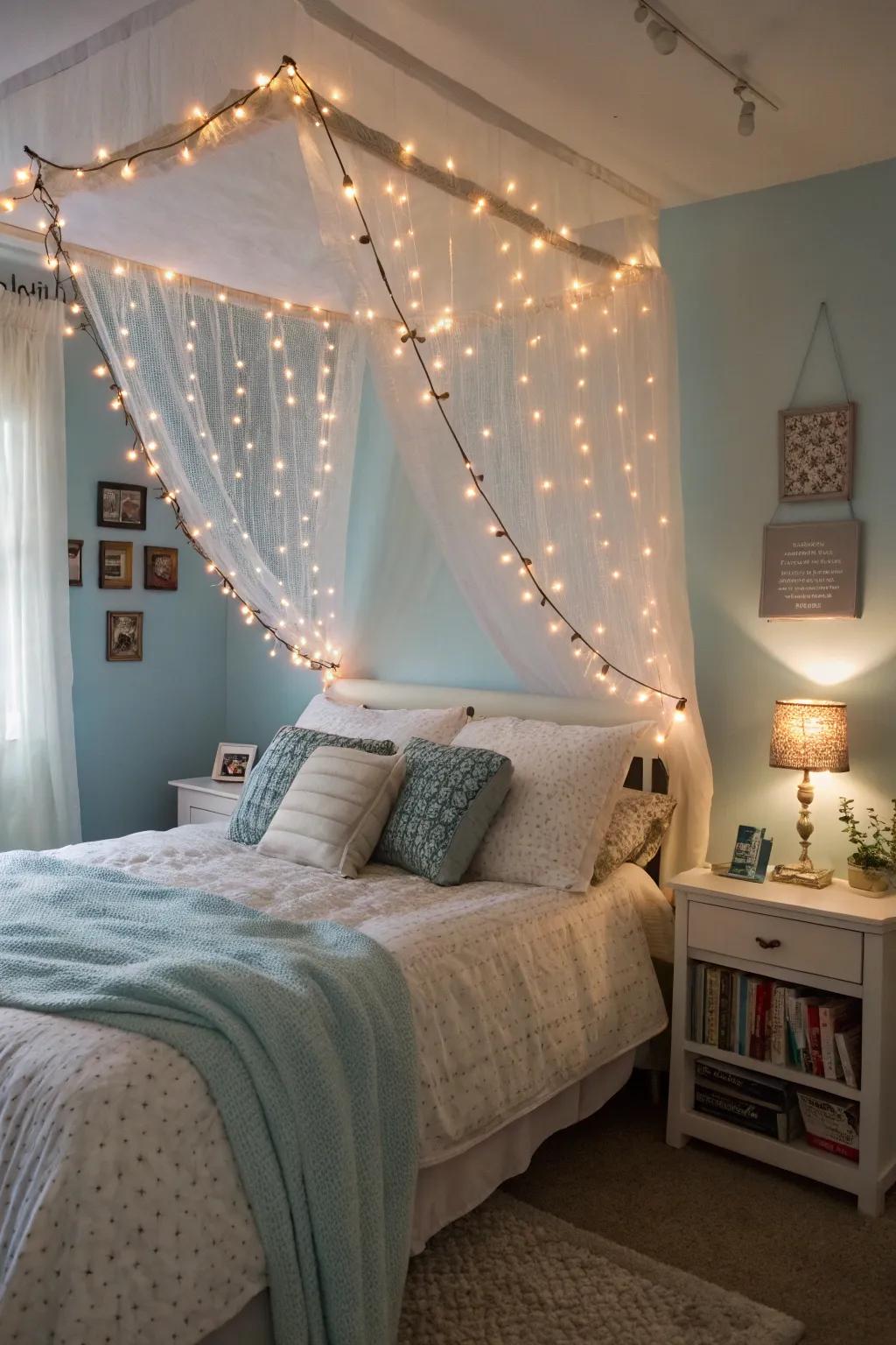 Fairy lights add a touch of magic to any mermaid room.