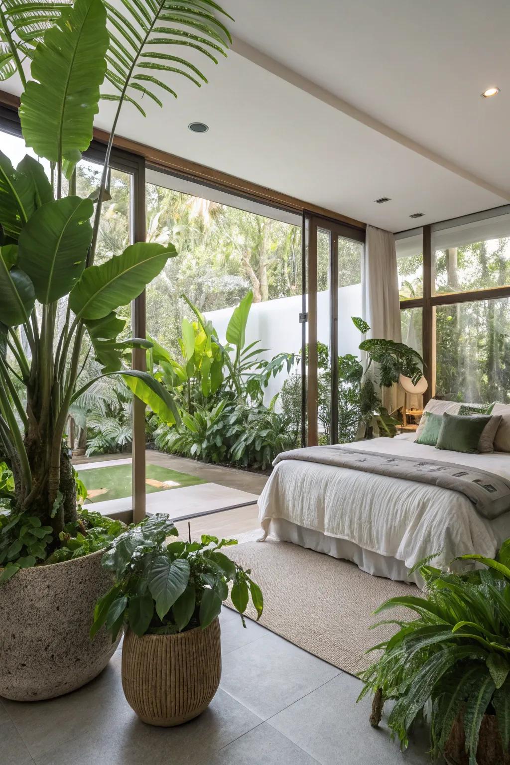 Vegetation introduces a trace of tranquility and nature to the personal space.