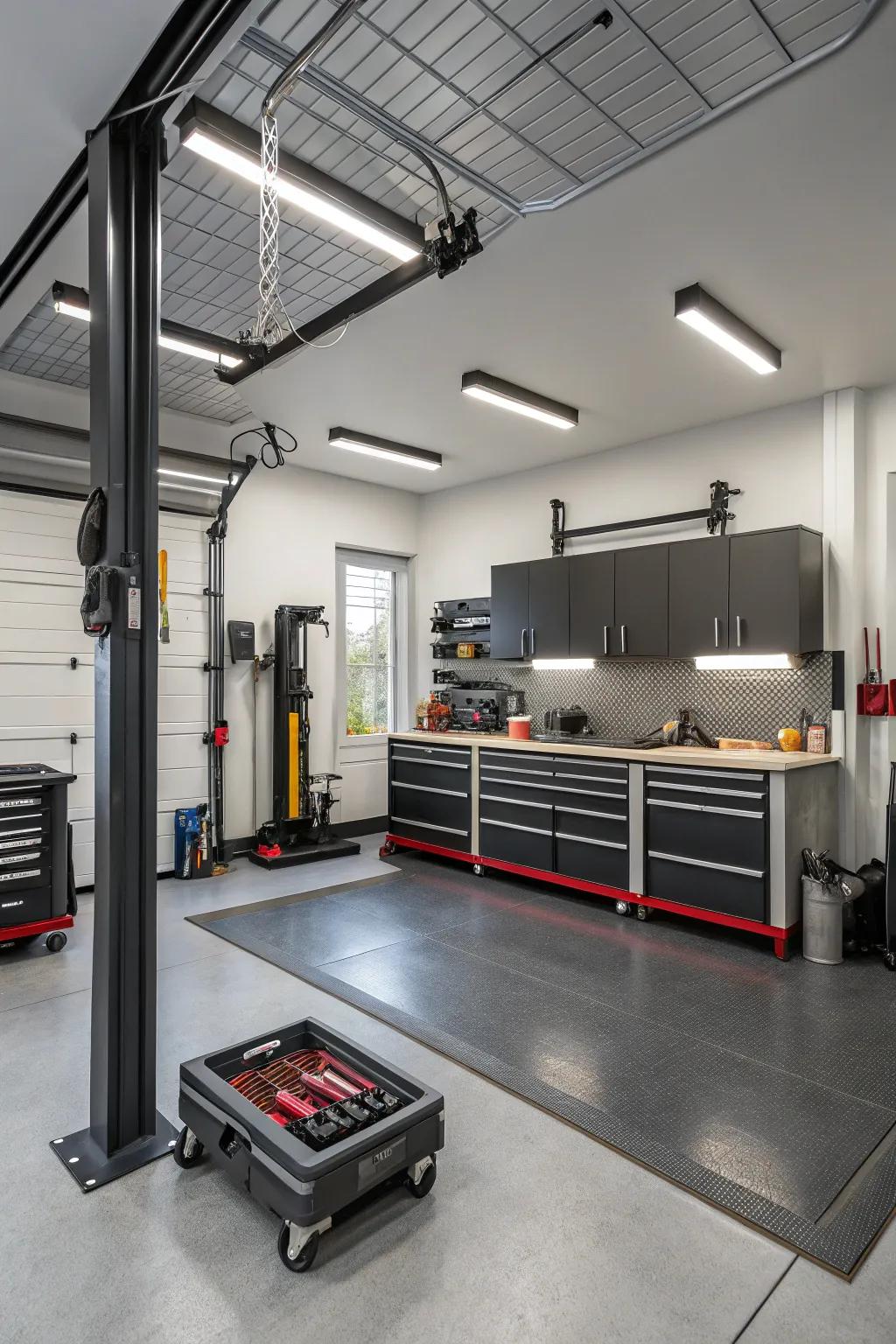 Create unique workspaces to improve garage usability.