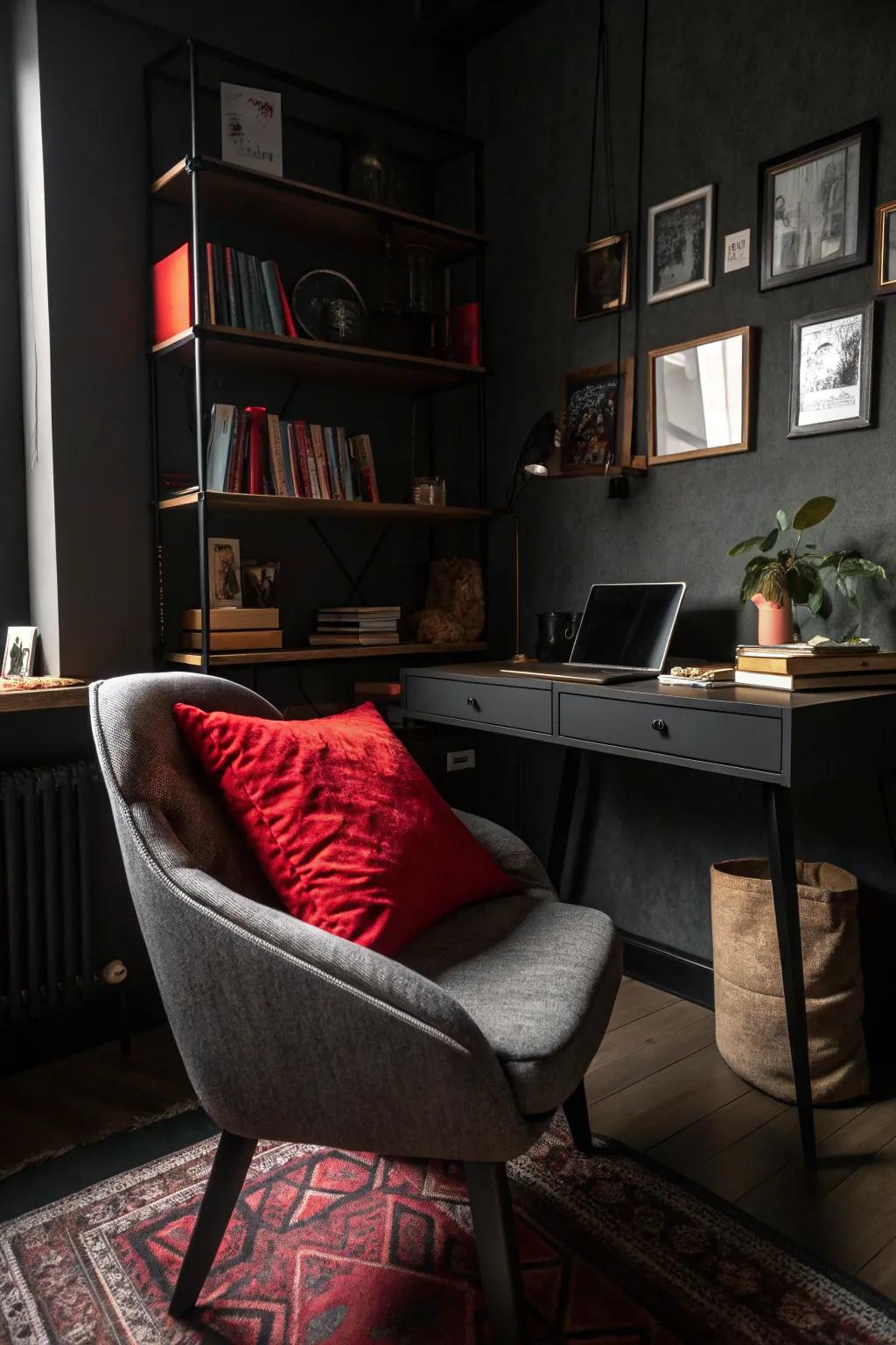 A bold accent introduces an element of surprise.