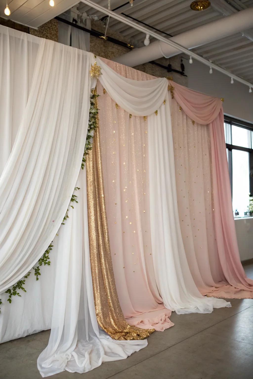 Infuse elegance with beautifully draped textiles.