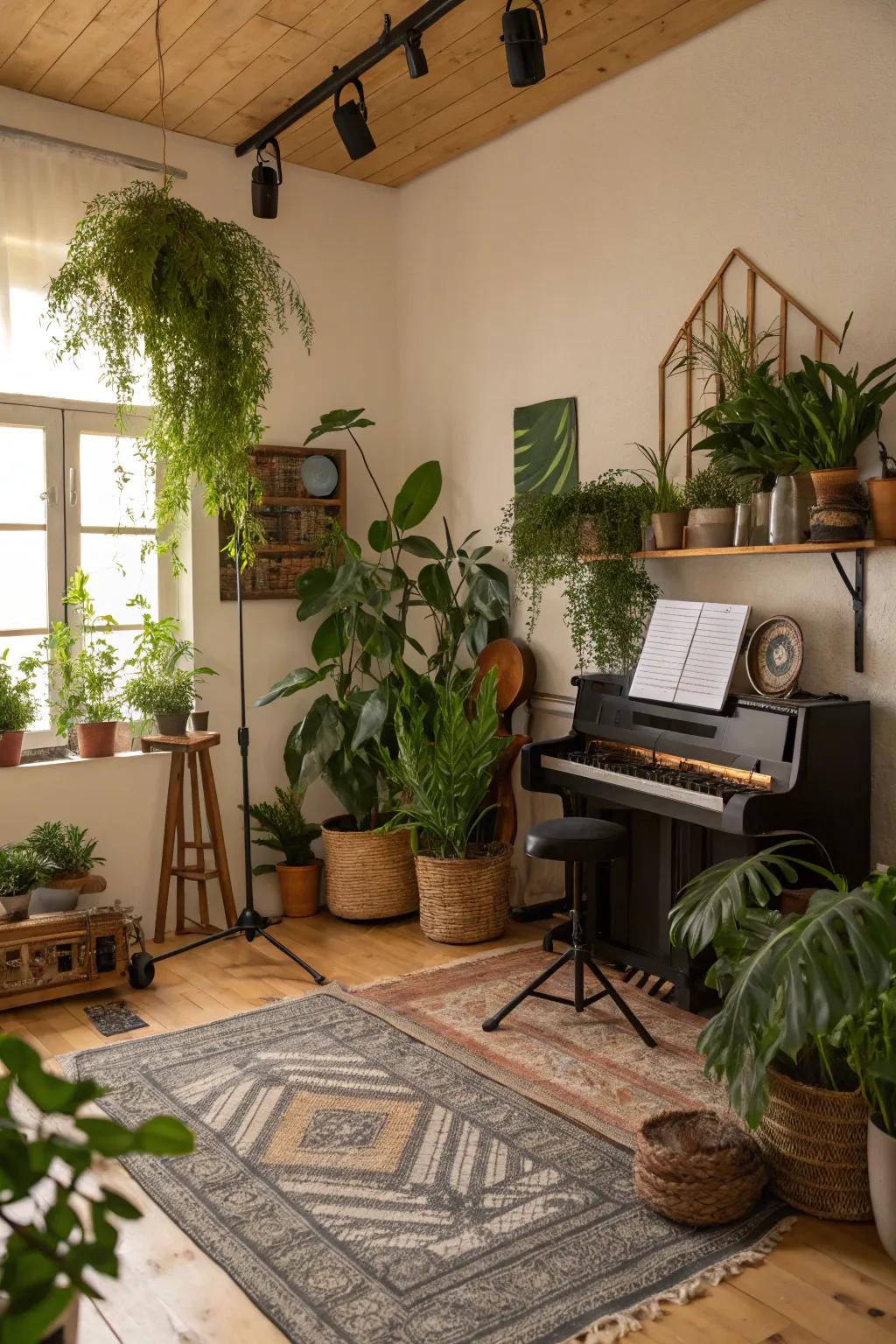 Greenery enhances acoustics.