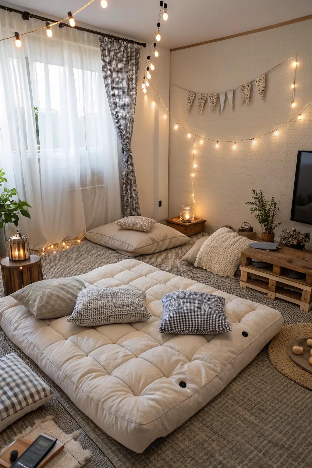Floor cushions impart comfort and adaptability to your space.