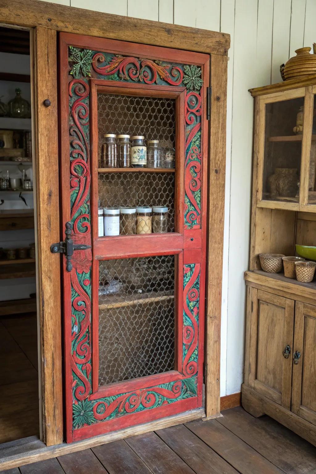 Amplify your cookhouse's allure with a countryside screen larder portal.
