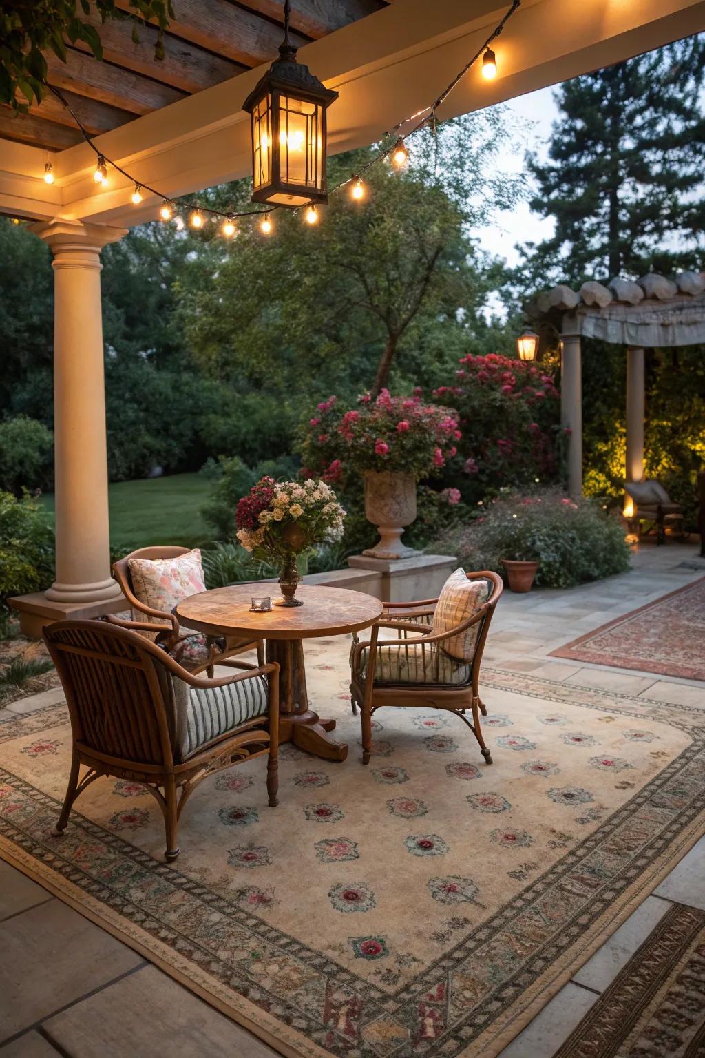 Classic elegance with vintage-style rugs.