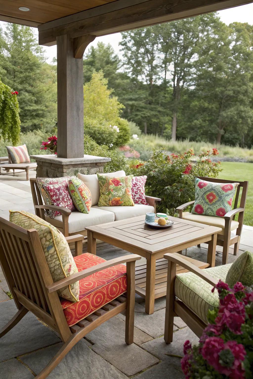 All-climate furnishings sustain exterior living comfortably across all seasons.