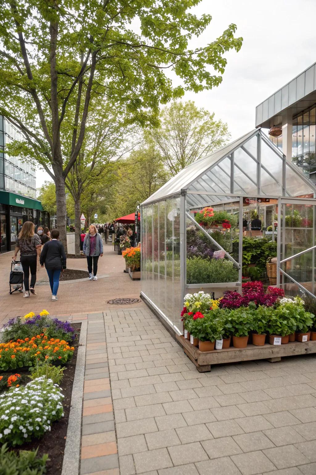 Transient greenhouse designed for fresh and dynamic seasonal exhibits.