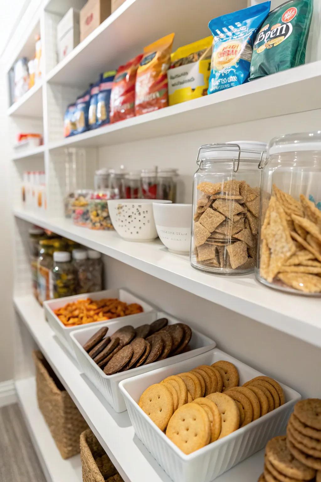 Eye-level storage guarantees your go-to snacks are always accessible.