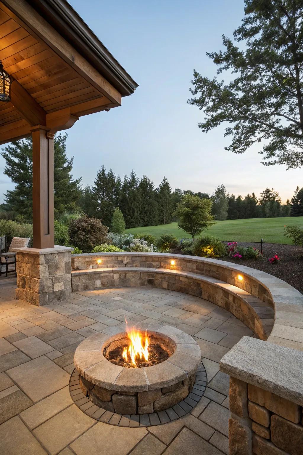 Integrated seating structures offer both elegance and practicality.