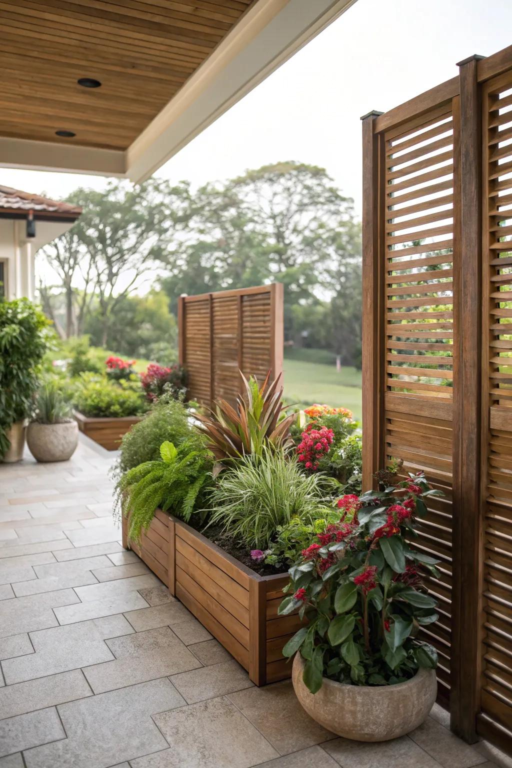 Seclusion screens can craft cozy, secluded areas on your patio.