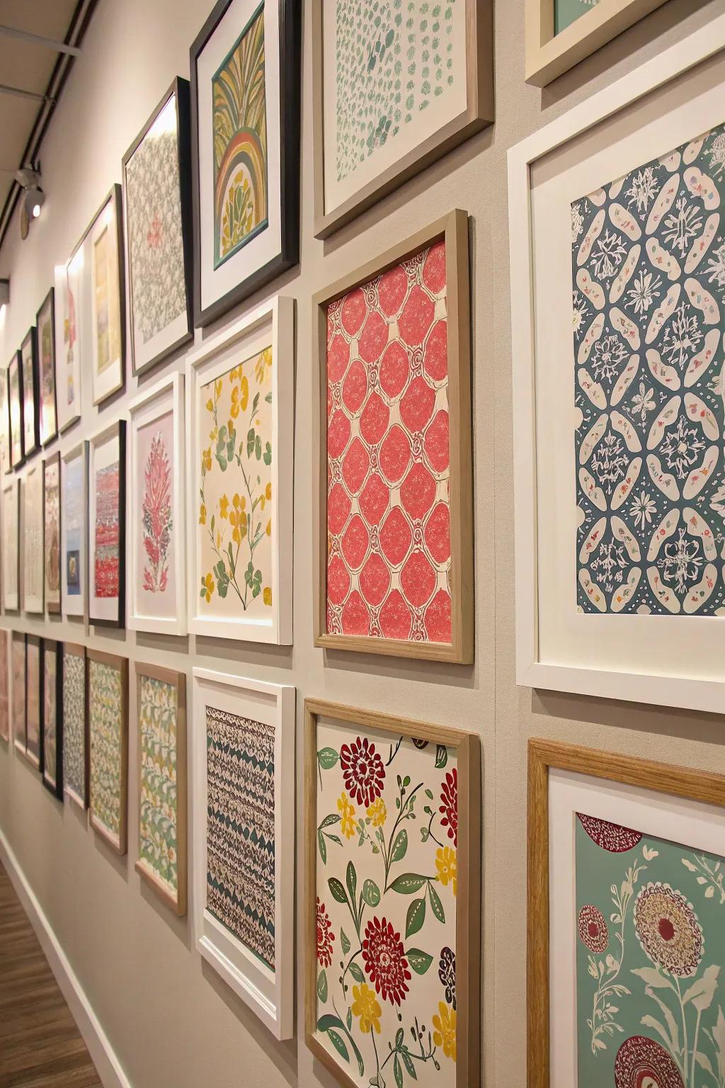 Transform wallpaper into an art exhibit using panel displays.