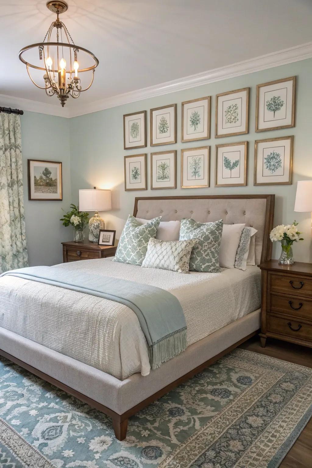 Well-matched decor beautifully unites the entire room.