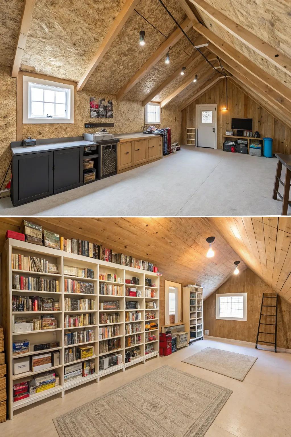 Plywood roofs demonstrating their versatility across disparate home spaces.