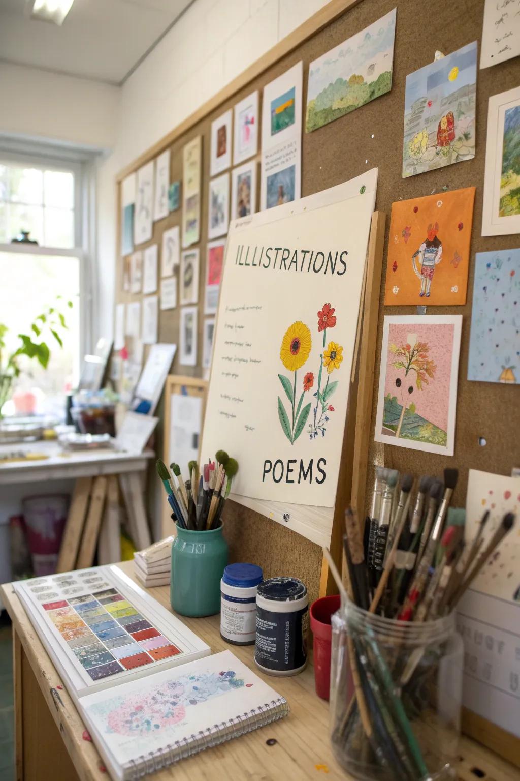 Merge art with verse for a captivating display.